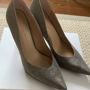 Veronica Beard “Nathalia” Silver Gold Lame Pumps - Size 9